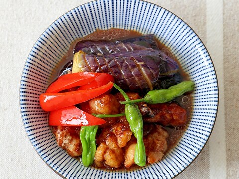 鶏肉と茄子の梅南蛮酢